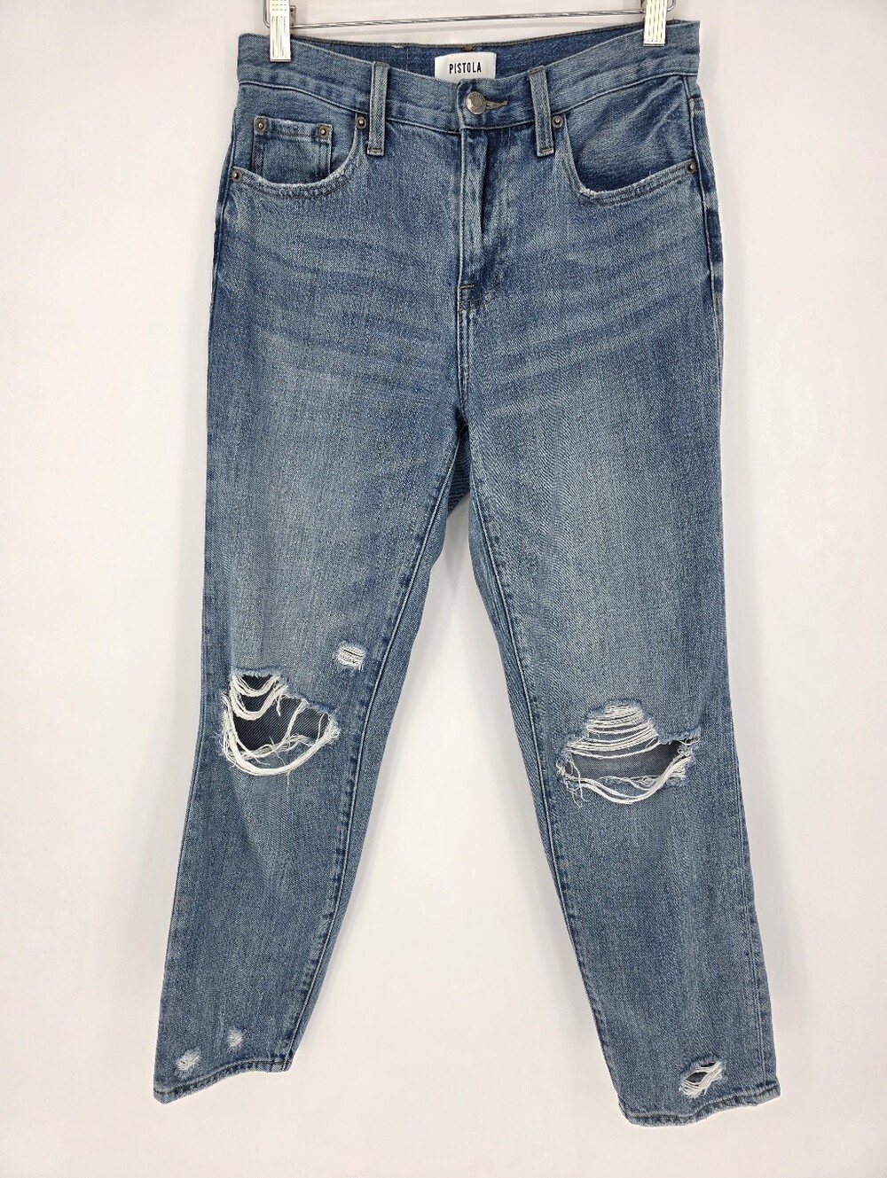 Pistola Presley High Rise Relaxed Roller Jeans 25 Los Feliz Distressed